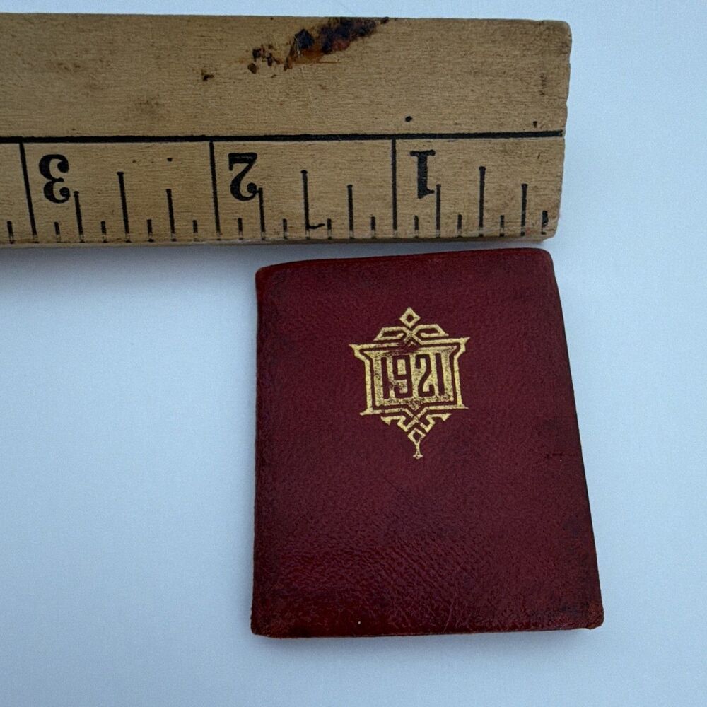 Antique Sim & Co. Jewelers 1921 Pocket Calendar Booklet Burgundy/Gold Troy NY